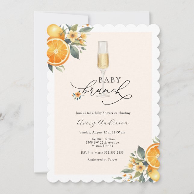 Baby shower Baby Brunch Invitation (Devant)