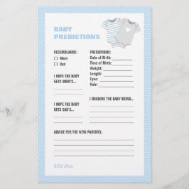 Baby Shower Baby Predictions Card - blau