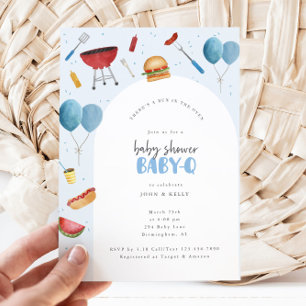 Baby shower Baby-Q (BBQ) pour invitation bébé garç