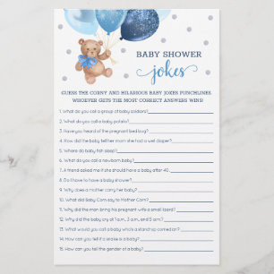 Baby-Shower-Baby-Witze-Spiel Teddybär Blau