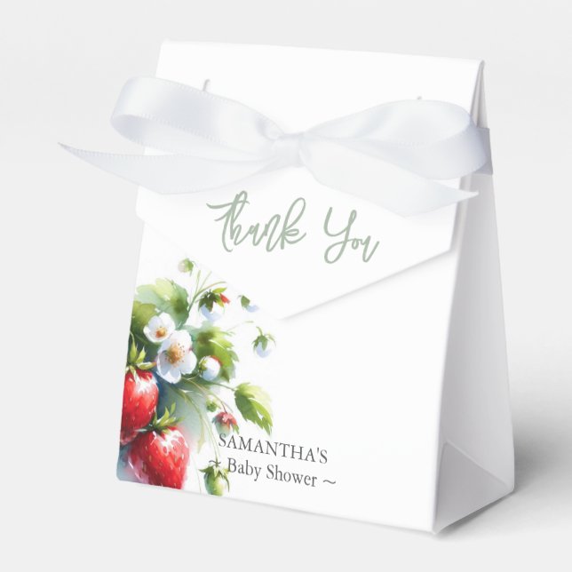 Baby shower Ballotins Aquarelle Fraises (Verso)