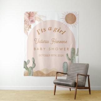 Baby- Shower-Banner für Mädchen im Südwesten der W Wandteppich