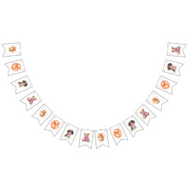 Baby-Shower- Banner mit rosa Schleifen und Baby-Ti