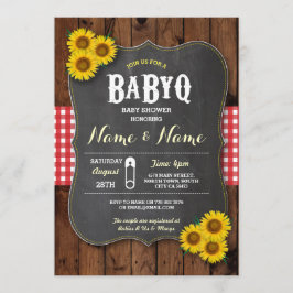 Baby shower barbecue Chalk BaByQ Invitation bois r