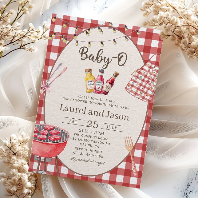 Baby shower Barbecue Rouge Baby-Q Invitation (Créateur téléchargé)