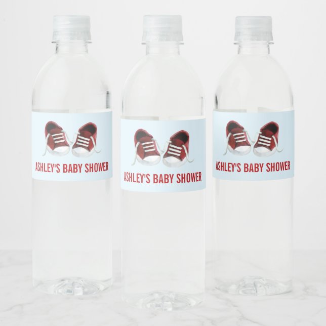 Baby shower Basket rouge bouteille d'eau Étiquette (Bouteilles)