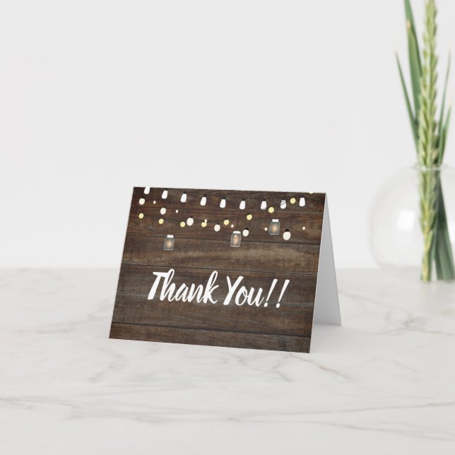 Baby shower BBQ BabyQ Carte de remerciements rusti (Devant)