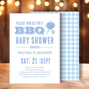 Baby shower BBQ Bleu Invitation