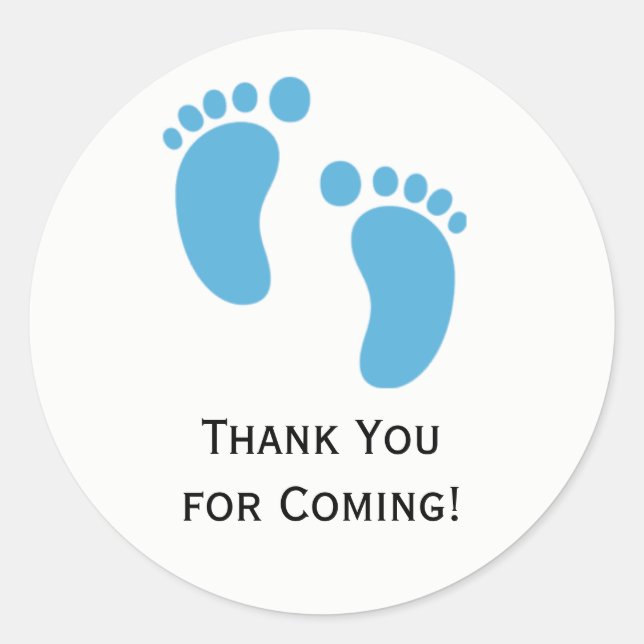 Baby shower Bébé bleu pieds Étiquettes (Devant)