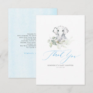 Baby shower bébé éléphant garçon Merci