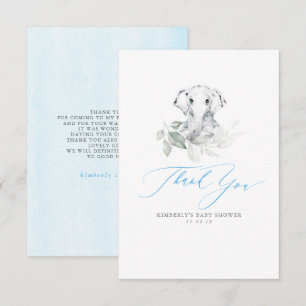 Baby shower bébé éléphant garçon Merci