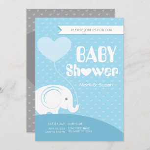 Baby shower bébé éléphant Invitation pour bébé gar