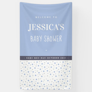 baby shower bébé garçon bleu bannière personna