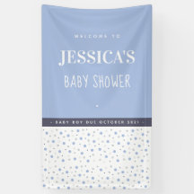 baby shower bébé garçon bleu bannière personnalisé