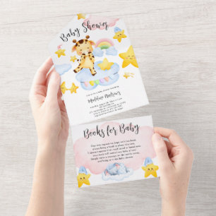 Baby shower bébé girafe tout en un Invitation