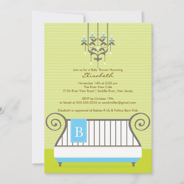 Baby shower bébé Invitation Chic Boy Blue (Devant)