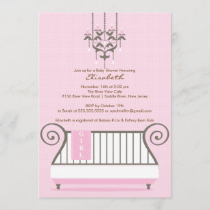 Baby shower bébé Invitation Chic Girl Pink