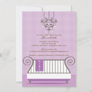 Baby shower bébé Invitation Chic Girl Purple