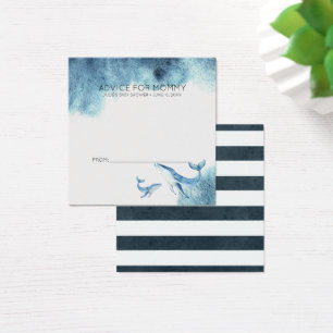 Baby-Shower-Beratungskarten   Wasserfarben-Wale