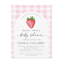 Baby shower Berry Sweet Strawberry Invitation