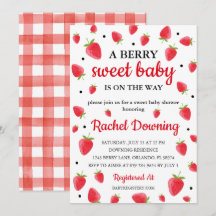 Baby shower Berry Sweet Strawberry Invitation