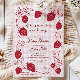 Baby shower Berry Sweet Strawberry Invitation