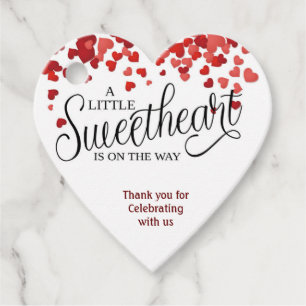 BABY SHOWER bevorzugt Sticker Herz Liebling Geschenkanhänger
