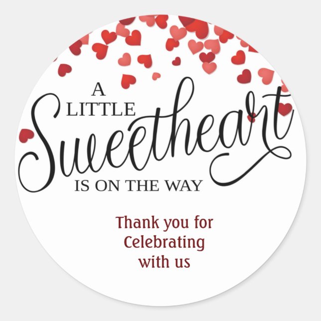 BABY SHOWER bevorzugt Sticker|Herz|Liebling Runder Aufkleber (Vorderseite)