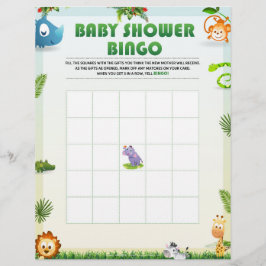Baby Shower Bingo Baby Shower Game [Tierthema] Briefbogen