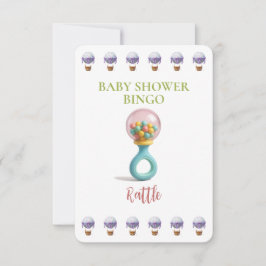 Baby Shower Bingo Card, Funny Game- Rattle