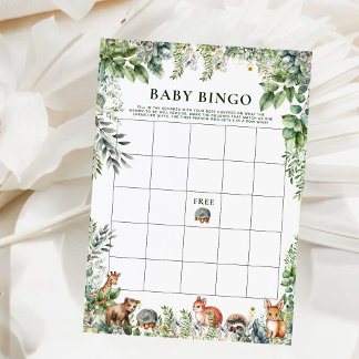Baby Shower Bingo Game | Modernes Wasserfarbenspie