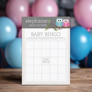 Baby Shower Bingo Game - Niedliche Eulen