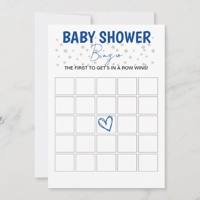 Baby shower Bingo Jeu Blue Invitation (Devant)