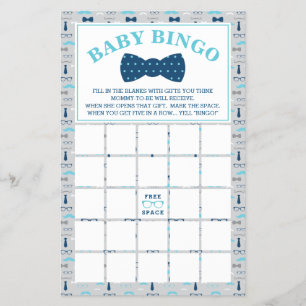 Baby Shower Bingo, Kleiner Mann, Bow Krawatte Flyer