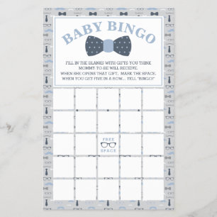 Baby Shower Bingo, Kleiner Mann, Bow Krawatte Flyer