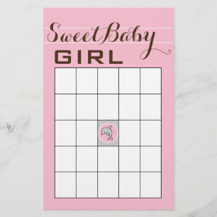 Baby Shower BINGO "Rosa Delfin" Flyer