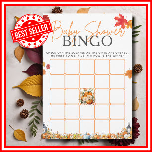 Baby Shower BINGO Spiel Ein Kleiner Kürbis Floral Einladung