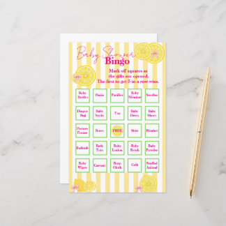 Baby-Shower-Bingo "Zitronen-Thema"