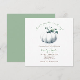 Baby shower blanc Invitation Citrouille Neutre gen