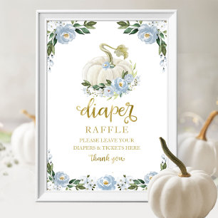 Baby Shower Blau Gold Windel-Raffle-Spiel Schild