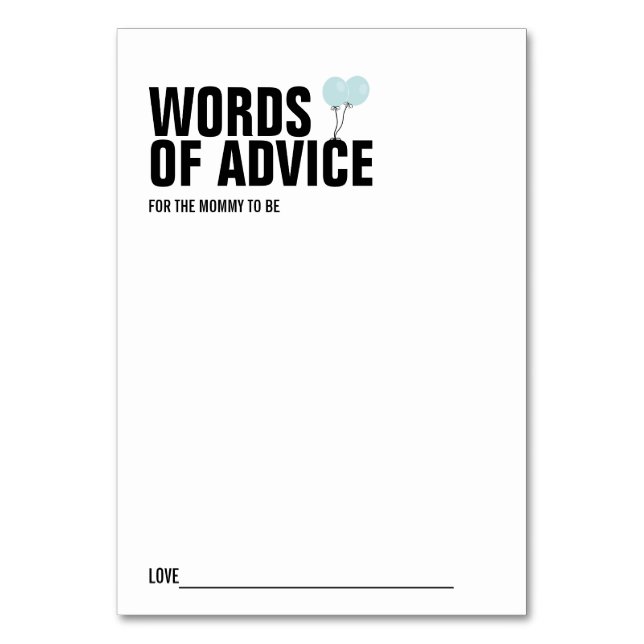 Baby shower Bleu à bulle Carte de conseil maman (Par défaut)