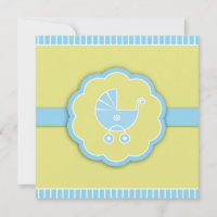 Baby shower bleu Boy Flat Invitation