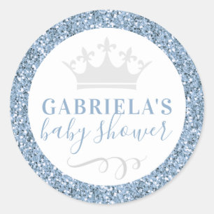 Baby shower bleu Dusty Favoriser Sticker Étiquett