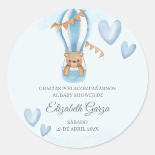 Baby shower bleu Dusty merci sticker pour garçon