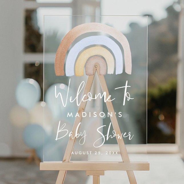 Baby shower bleu et arc-en-ciel Brown Accueil (Créateur téléchargé)