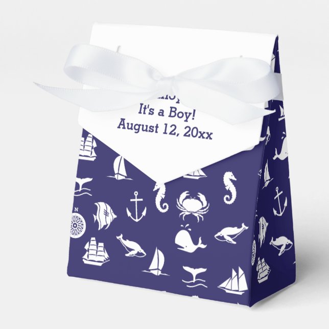 Baby shower bleu marine Ballotins (Verso)