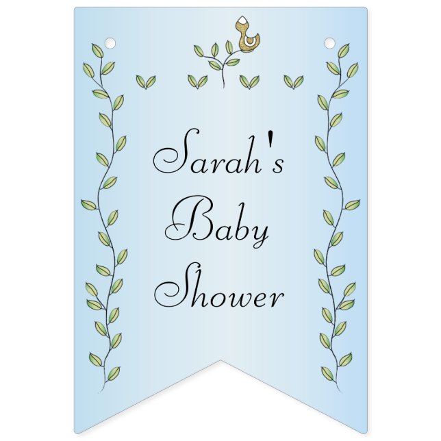 Baby shower BLEU "Oiseaux d'or", bannière Swallowt (Seizième drapeau)