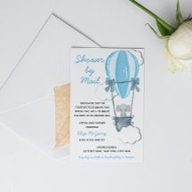 Baby shower bleu par invitation par courrier