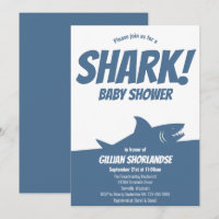 Baby shower bleu requin Invitation