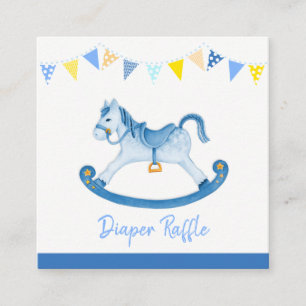 Baby shower bleu rocking cheval diaper cartes de t